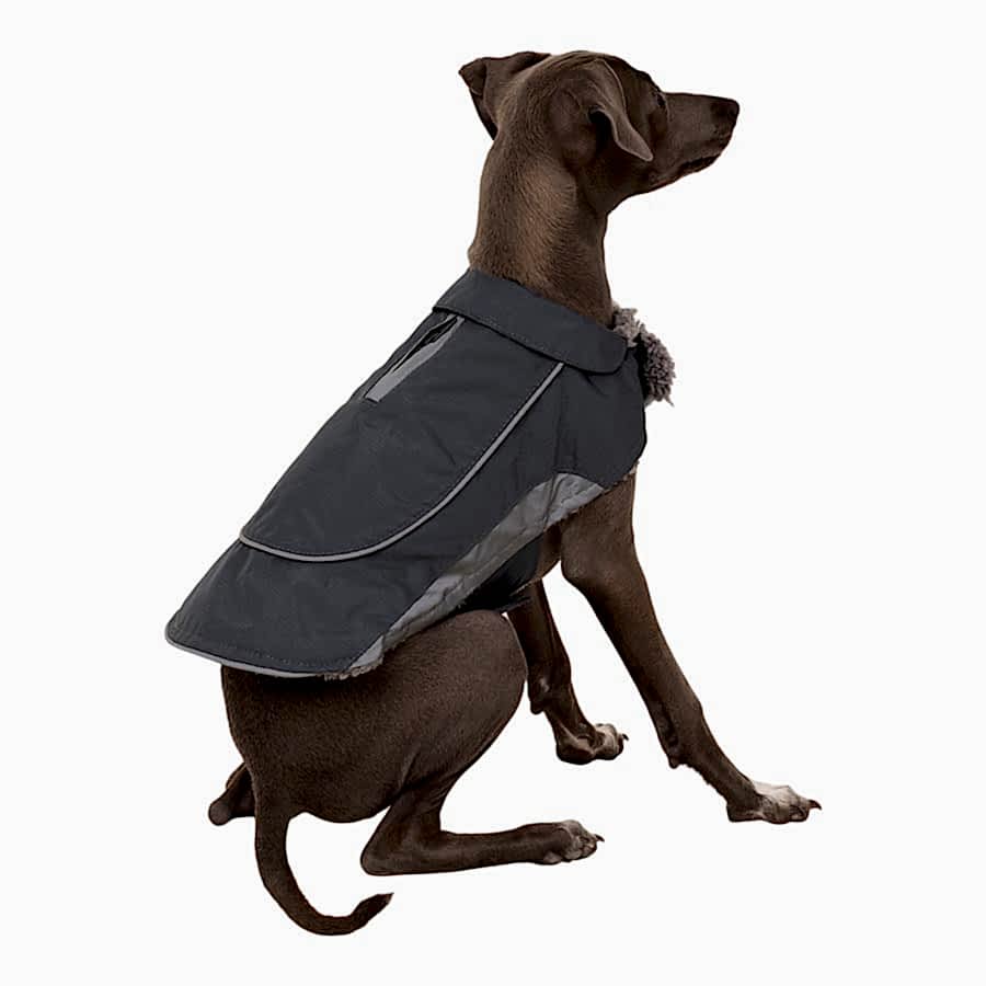 Pets at Home Ripstop Reflective Dog Coat Charcoal