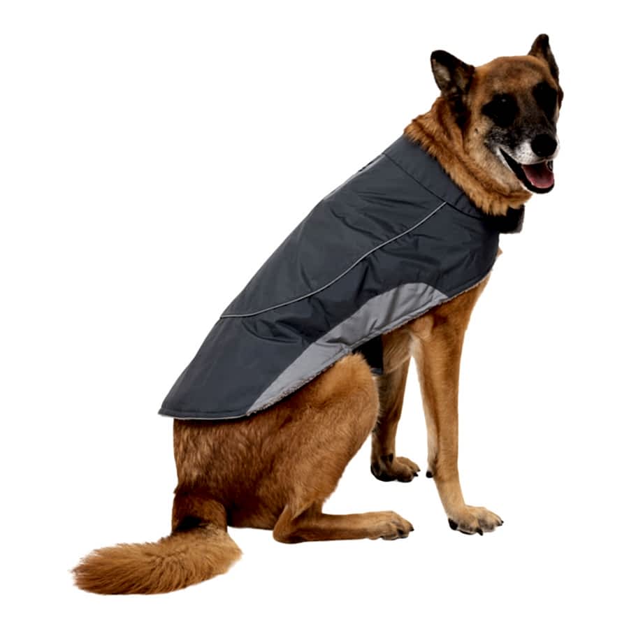 Pets at Home Ripstop Reflective Dog Coat Charcoal