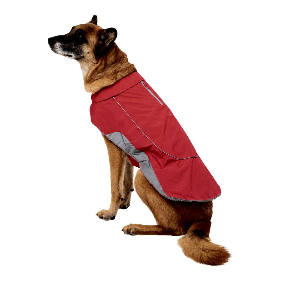 Pets at Home Ripstop Reflective Dog Coat Red