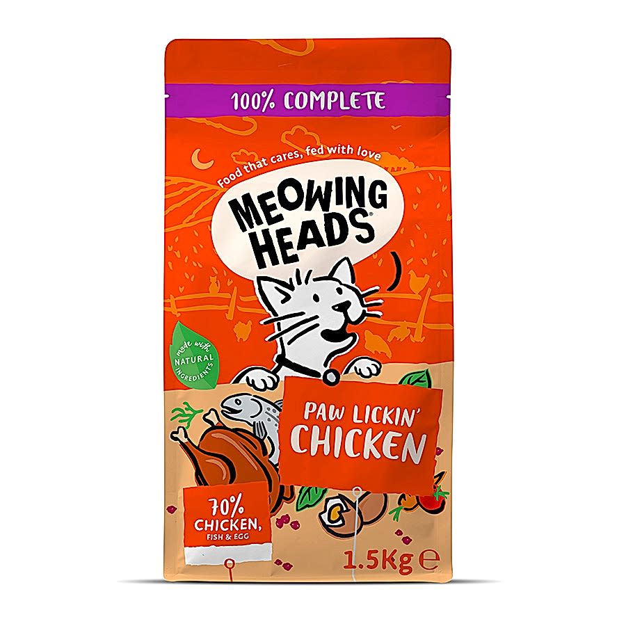 Meowing Heads Paw Lickin' Dry Adult Cat Food Chicken