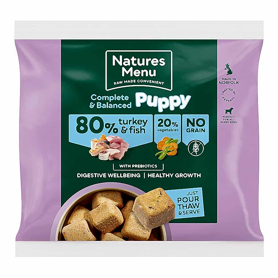 Natures Menu Complete & Balanced 80/20 Frozen Puppy Food Turkey & Fish