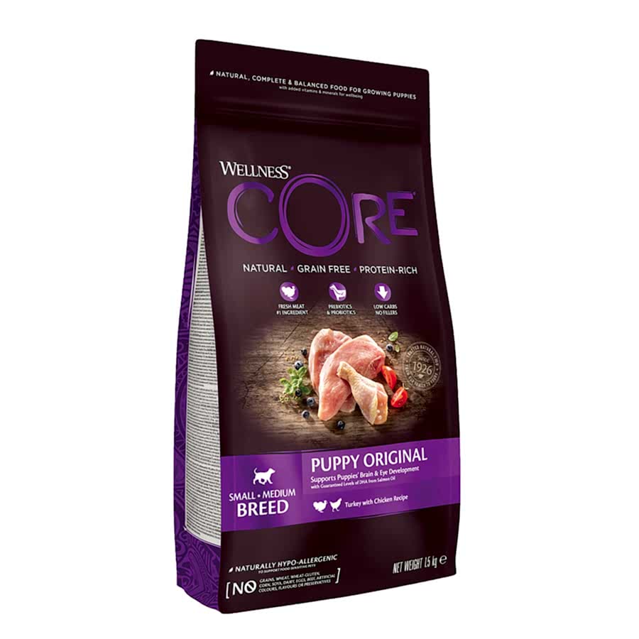 Wellness Core Complete Small/Medium Breed Dry Puppy Food Turkey with Chicken