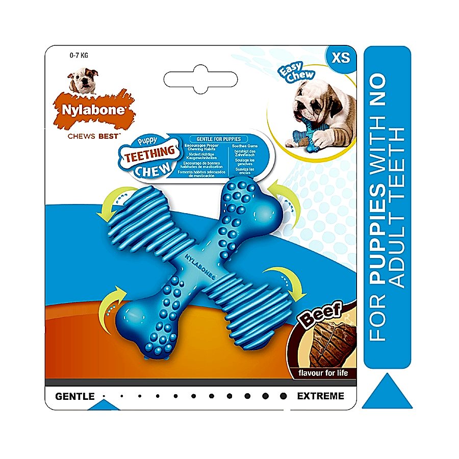 Nylabone Dura Chew X Bone Beef Puppy Toy