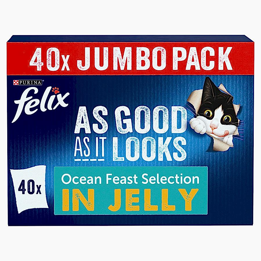 Felix As Good As It Looks Adult Wet Cat Food Ocean Feasts In Jelly