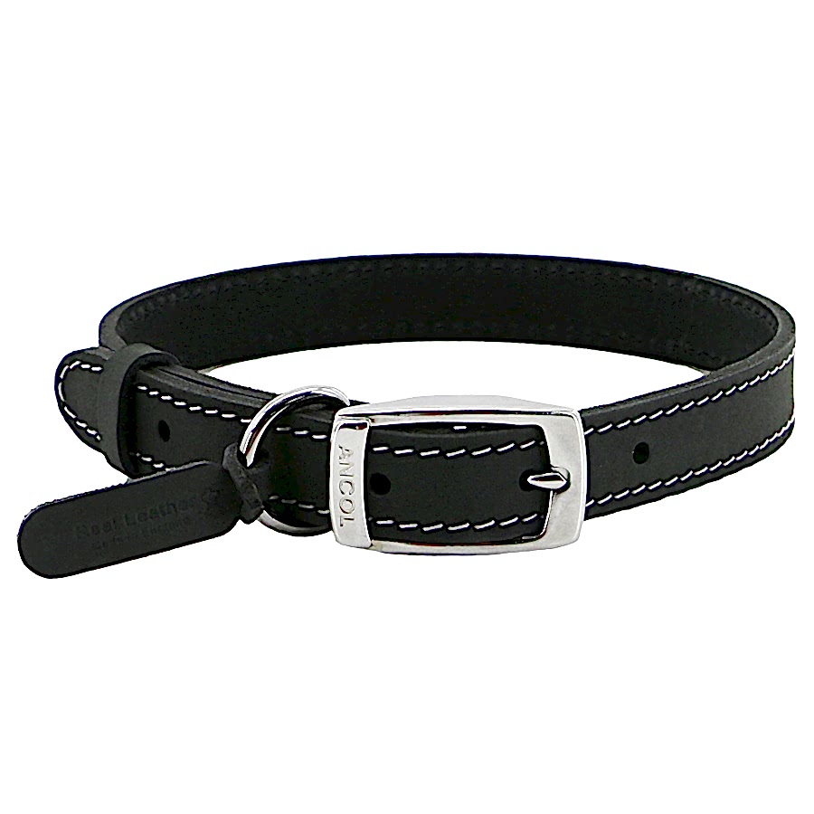 Ancol Timberwolf Leather Dog Collar Grey