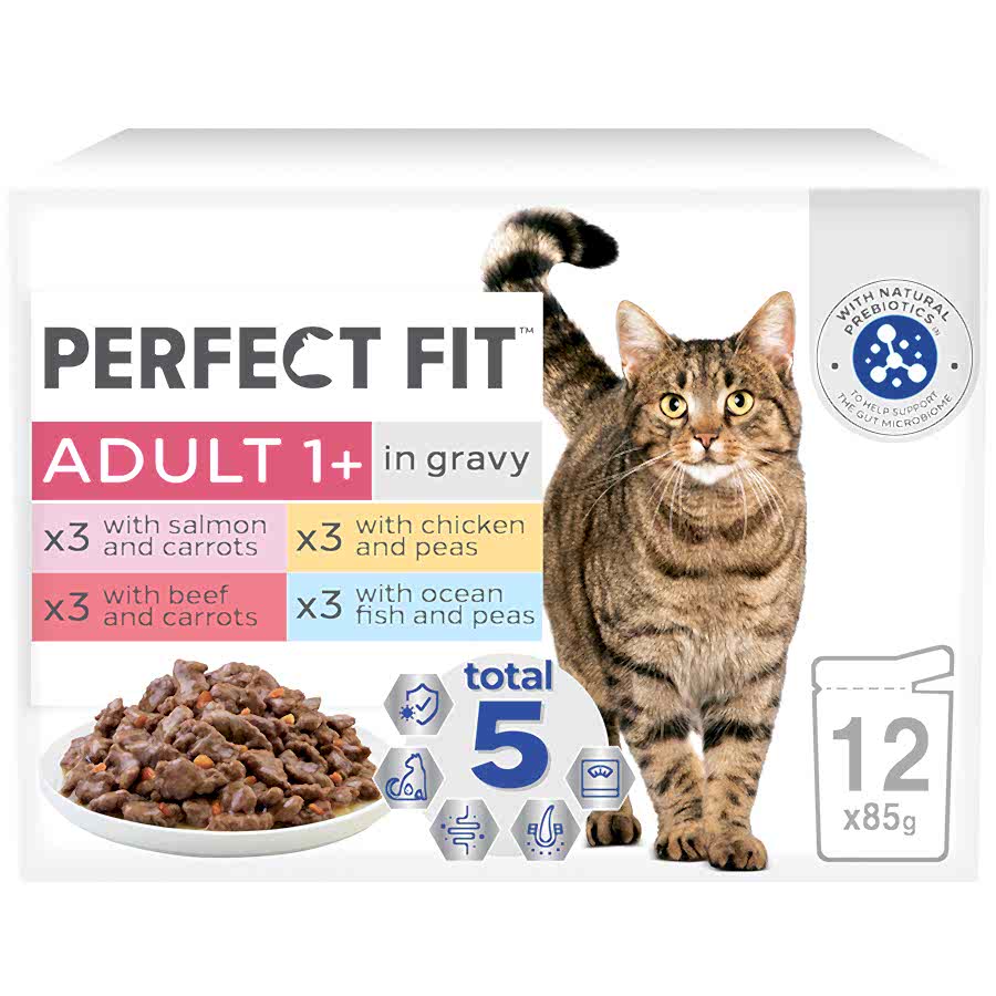 Perfect Fit Advanced Nutrition Wet Adult Cat Food Mixed In Gravy