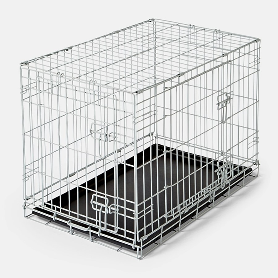 Pets at Home Double Door Dog Crate Grey