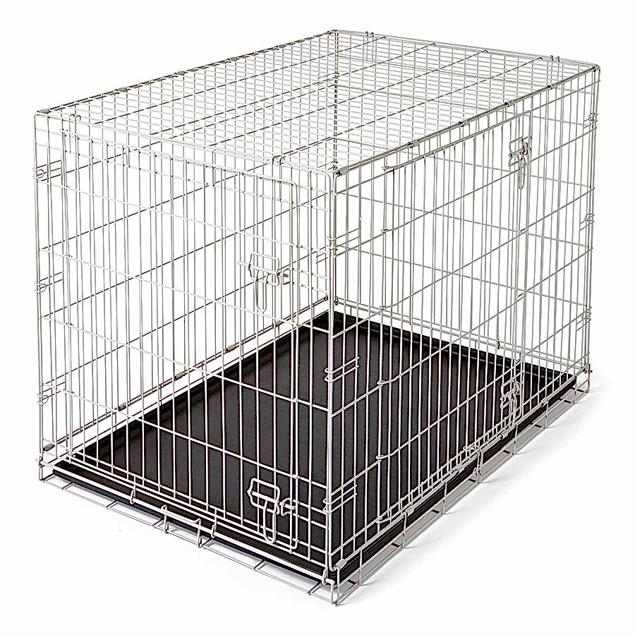 Pets at Home Double Door Dog Crate Grey