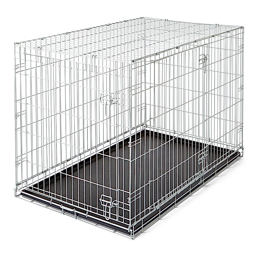 Pets at Home Double Door Dog Crate Grey