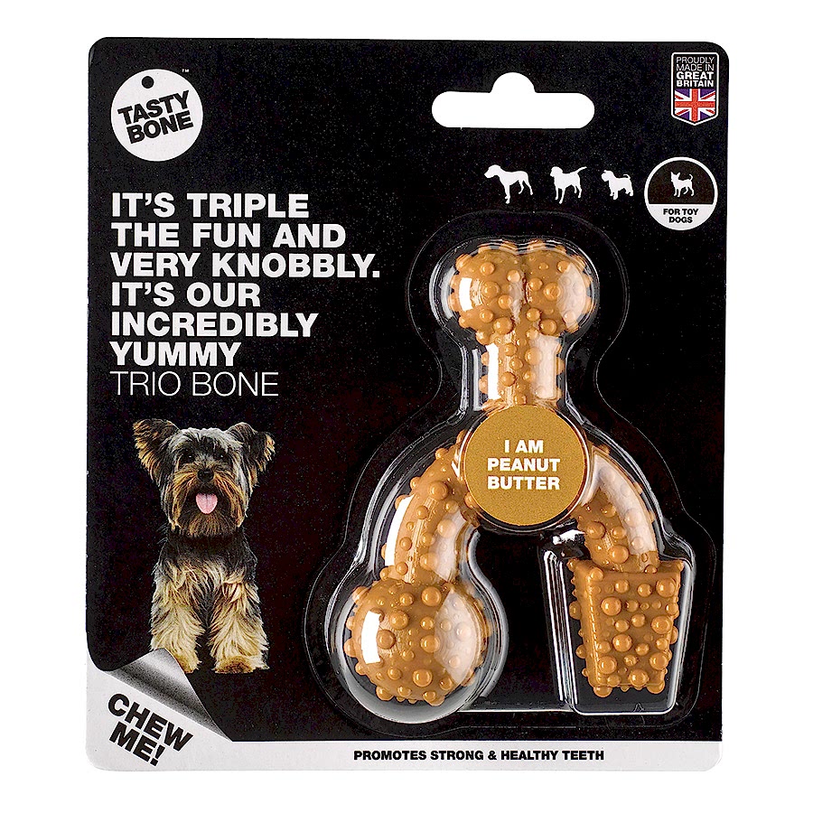 TastyBone Trio Peanut Butter Dog Chew Toy