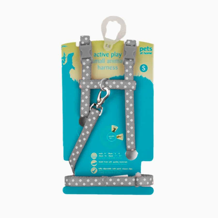 Pets at Home Spotty Small Animal Harness Grey