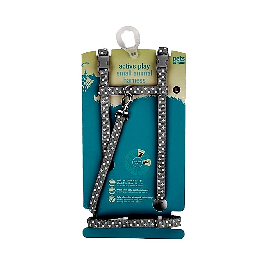 Pets at Home Spotty Small Animal Harness Grey