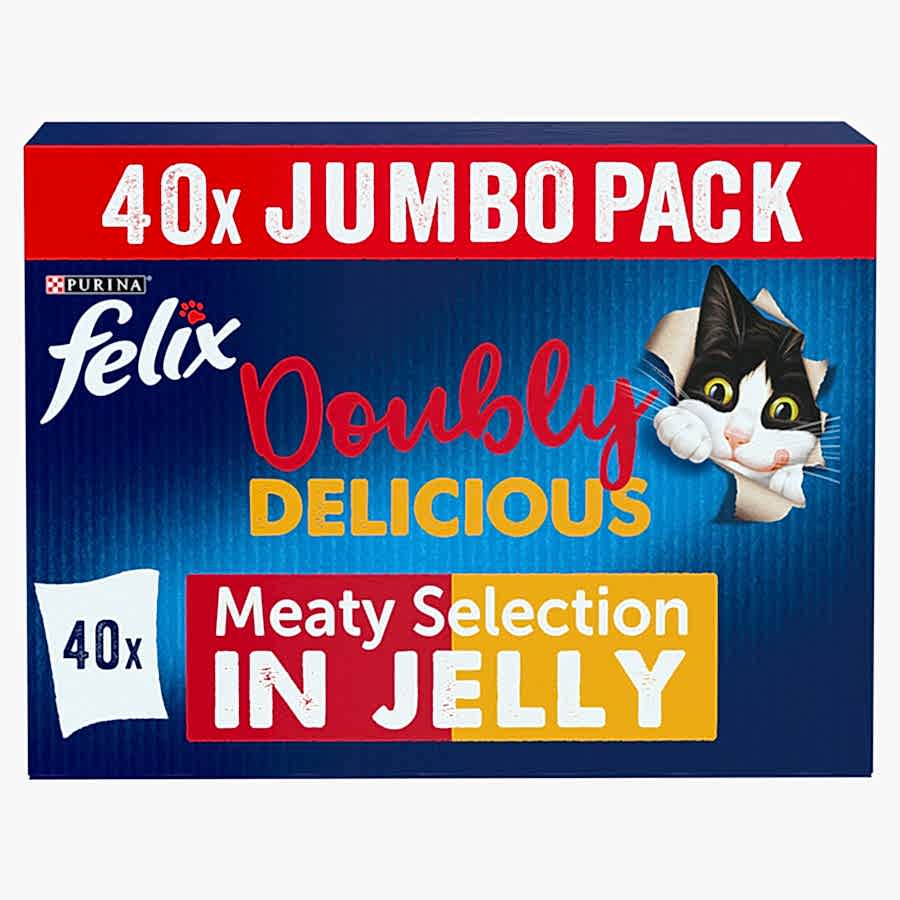 Felix Doubly Delicious Adult Wet Cat Food Meaty Selection Jelly