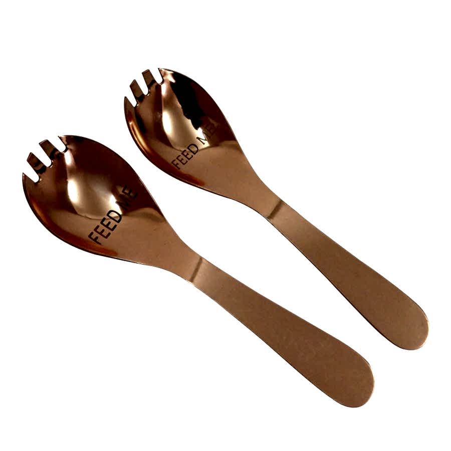 Pets at Home 'Feed Me' Stainless Steel Copper Pet Spork Medium