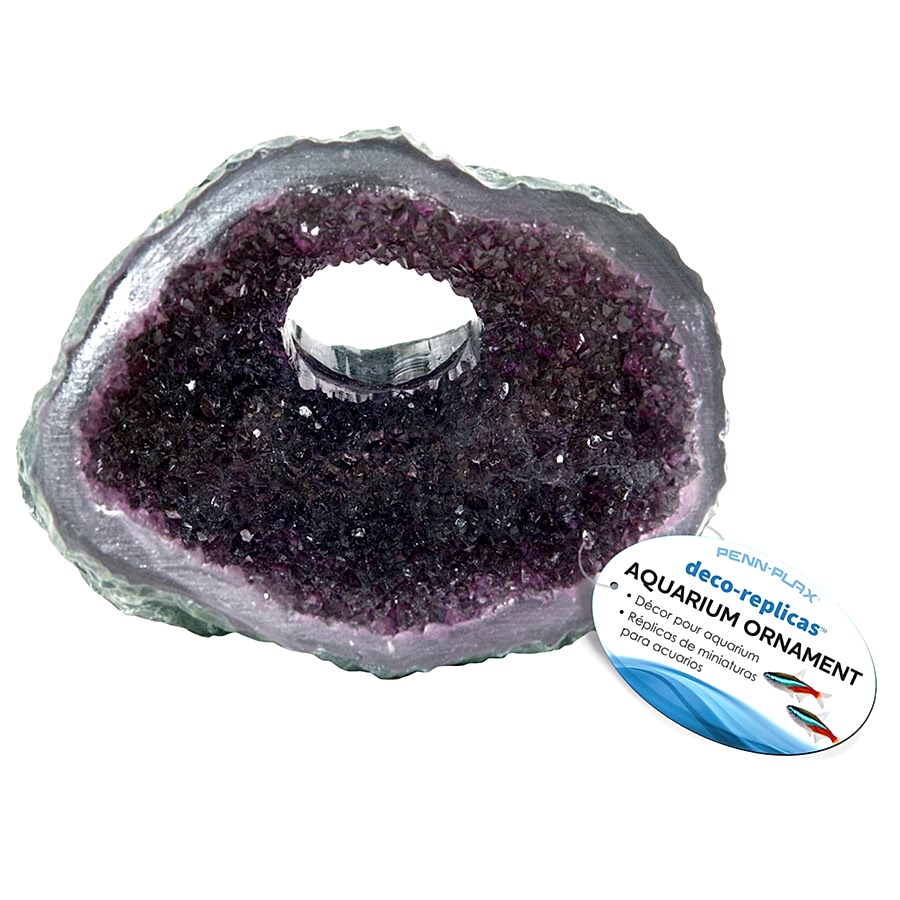 Penn Plax Amethyst Geode Aquarium Ornament Purple