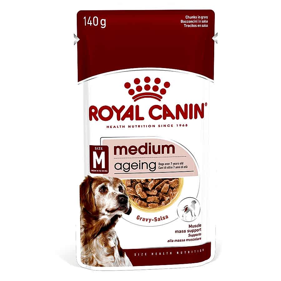 Royal Canin Medium Breed Ageing 10+ Wet Senior Dog Food In Gravy