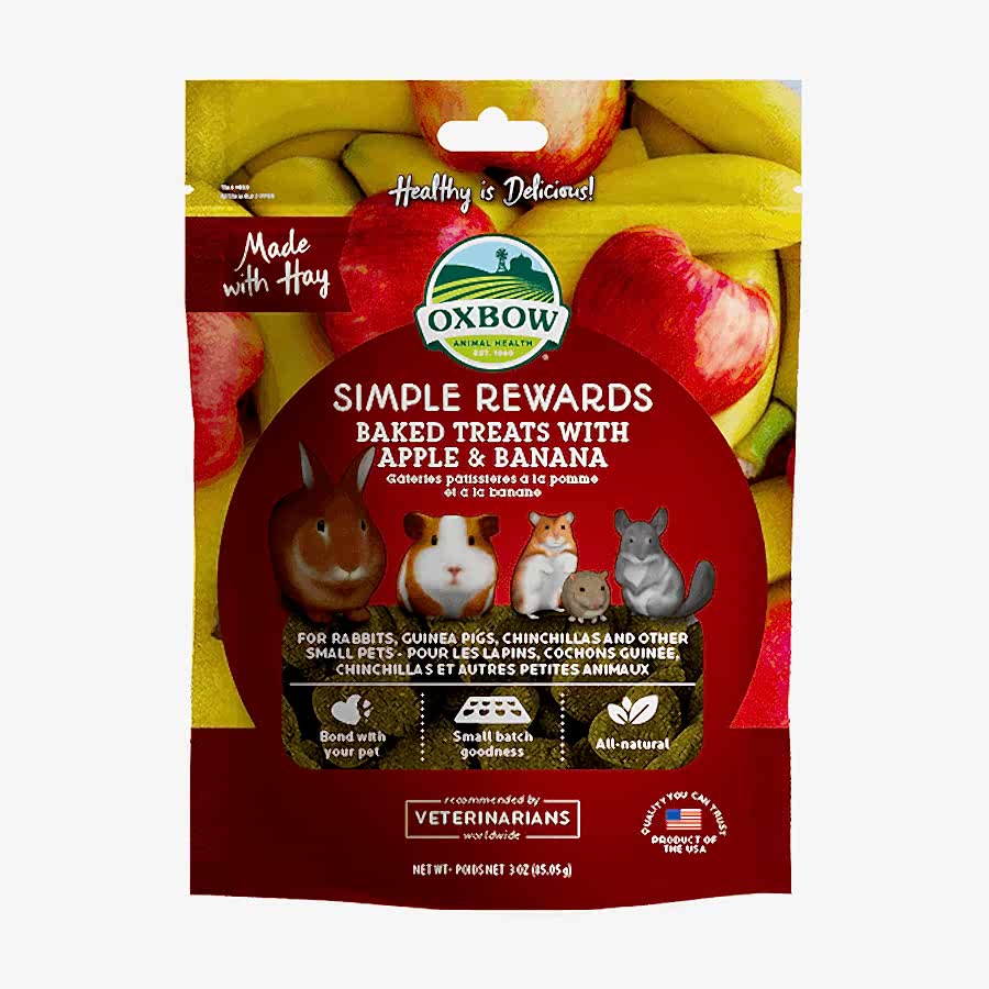 Oxbow Simple Rewards Oven Baked Small Animal Treats with Apple & Banana