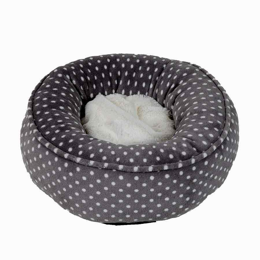 Pets at Home Donut Cat Bed Grey Spotty