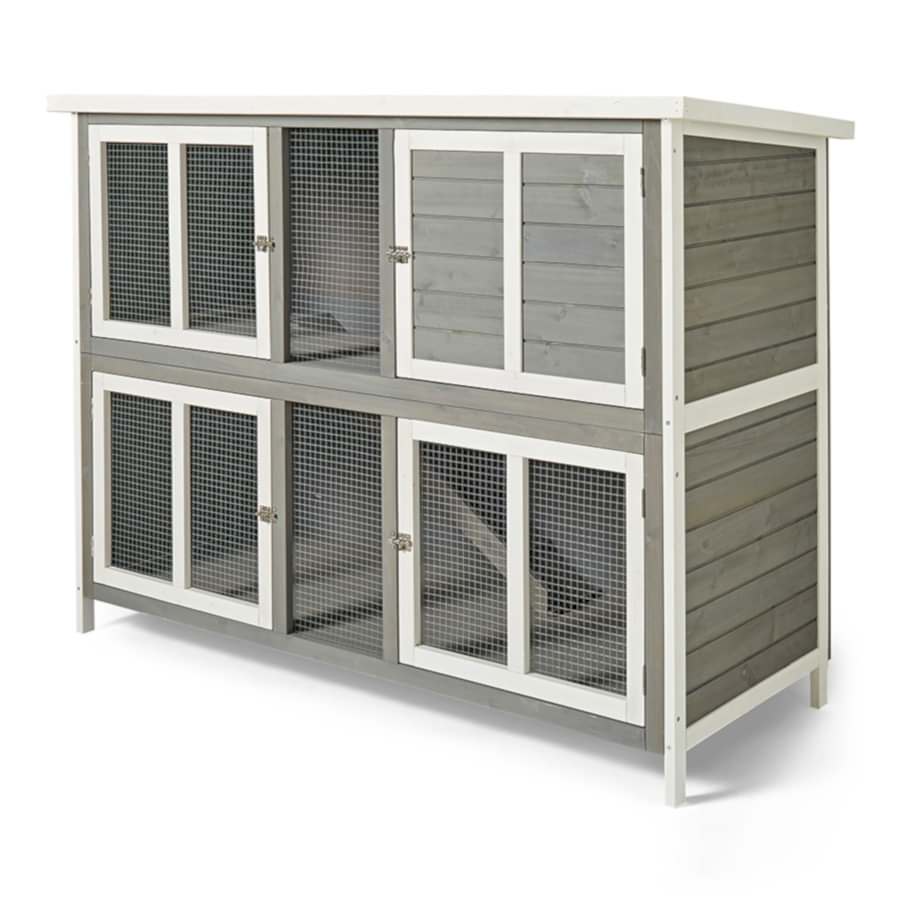 Pets at Home Bluebell Guinea Pig/Rabbit Hideaway Hutch Grey & White 5ft