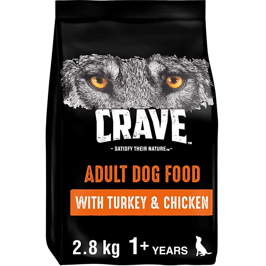 Crave Grain Free Complete Dry Adult Dog Food Turkey & Chicken