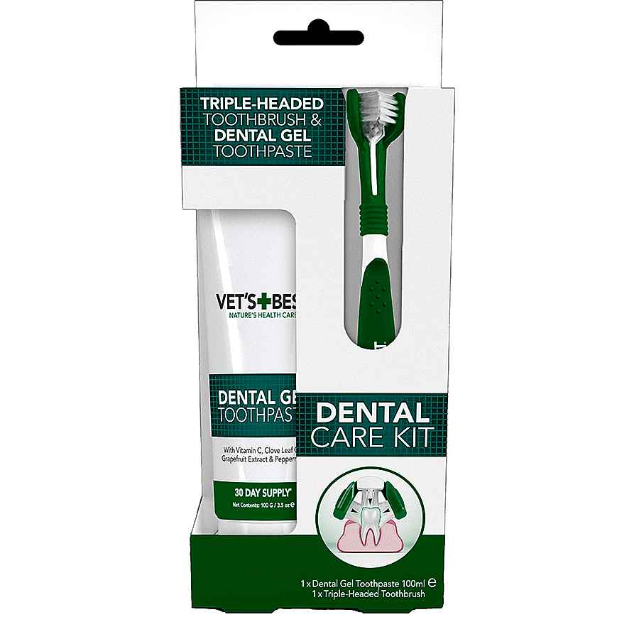 Vet's Best Dental Gel Toothpaste & Toothbrush Kit Dogs