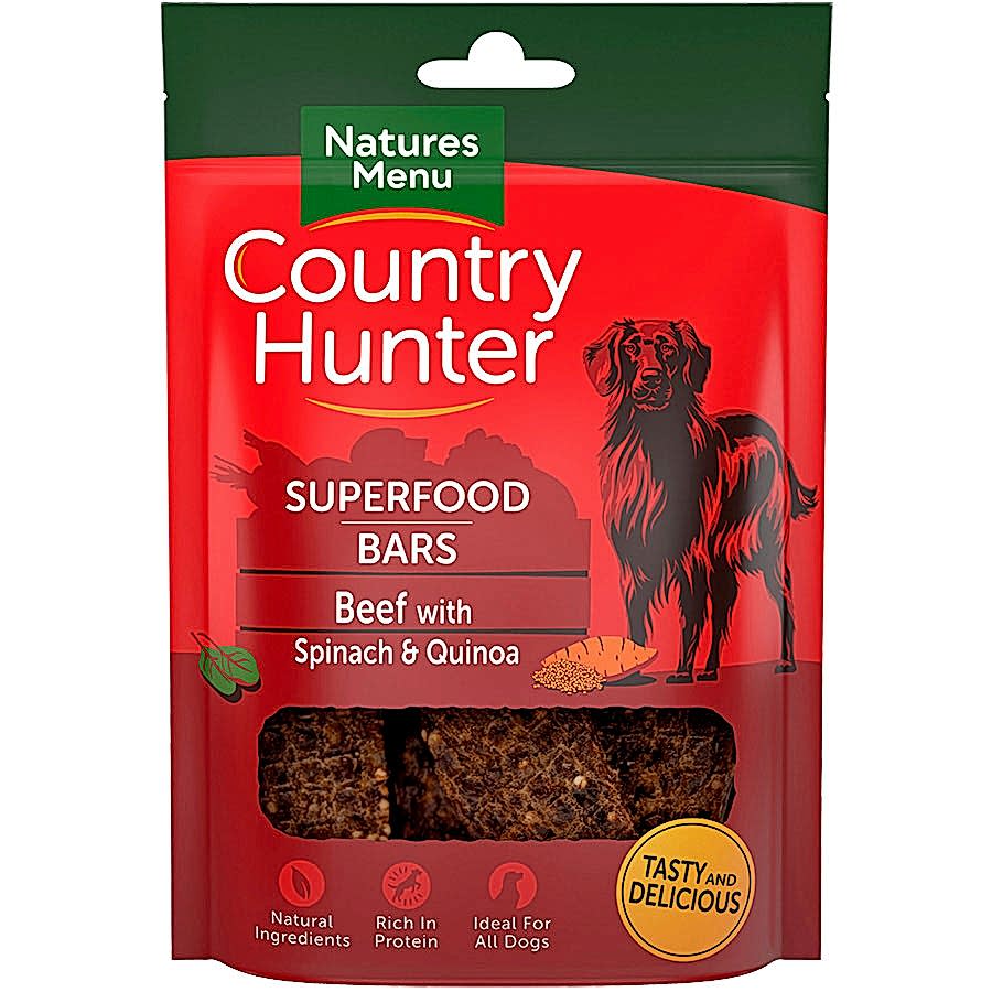 Natures Menu Country Hunter Superfood Dog Treat Bars Beef & Quinoa