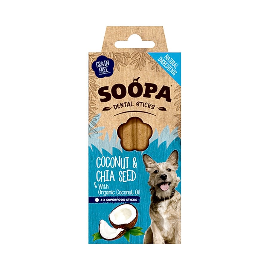 Soopa Dental Sticks Dog Treat Coconut & Chia Seed