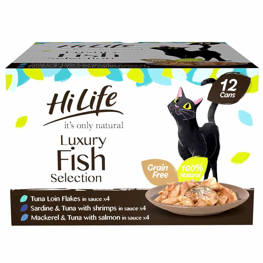 HiLife It's Only Natural Luxury Wet Adult Cat Food Fish Selection