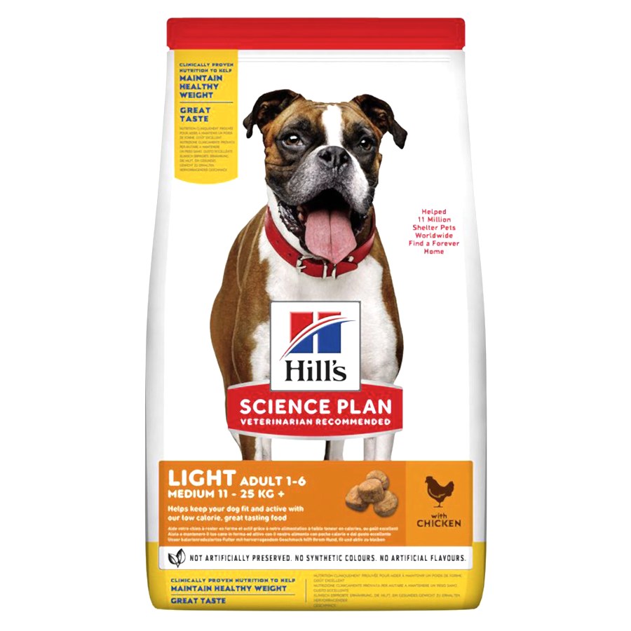 Hill's Science Plan Light Adult Medium Breed Dry Dog Food Chicken