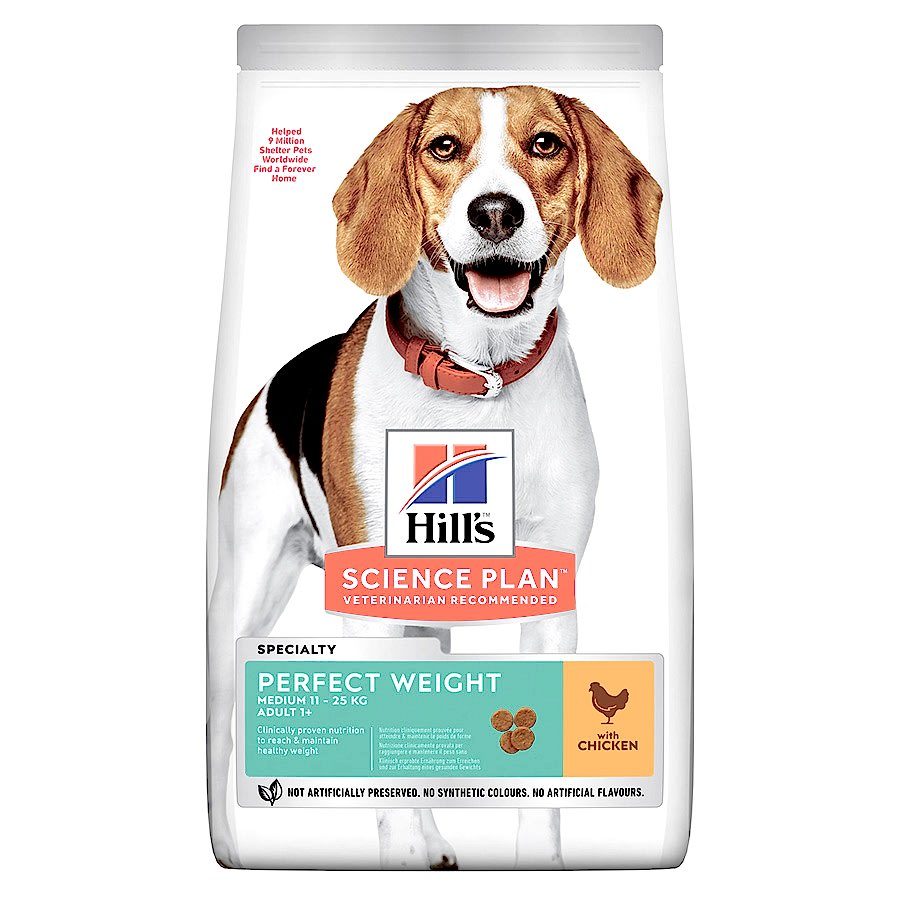 Hill's Science Plan Perfect Weight Medium Breed Adult Dry Dog Food Chicken