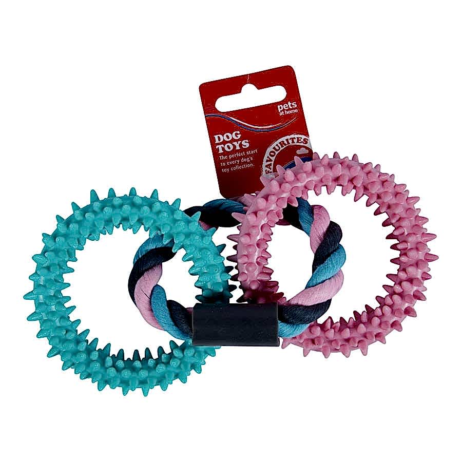 Pets at Home 3 Rings & Textured Bone Dog Toy