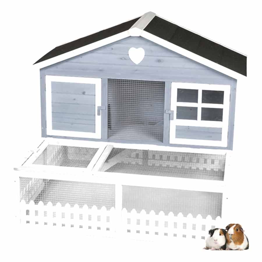 Pets at Home Blossom Guinea Pig Hutch Grey & White