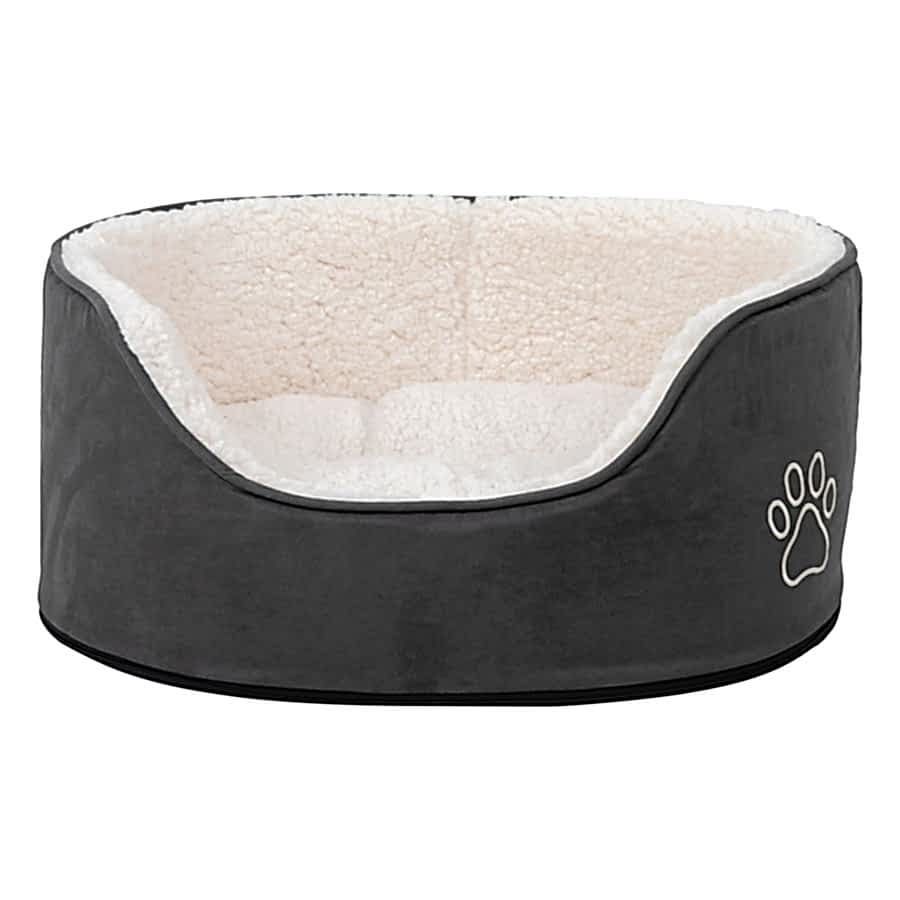 Pets at Home Teddy Oval Dog Bed Grey