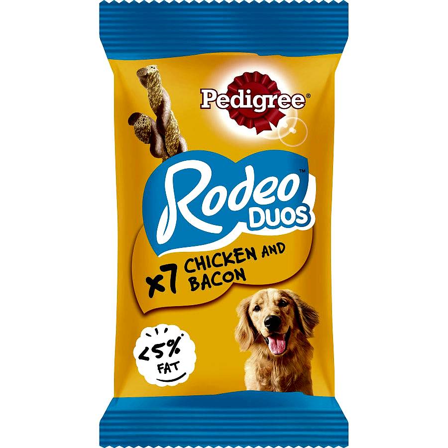 Pedigree Rodeo Duos Dog Treats Chicken & Bacon 123g