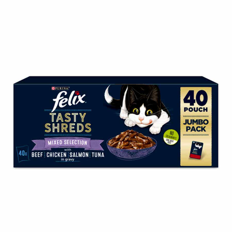 Felix Tasty Shreds Adult Wet Cat Food Mixed Selection In Gravy