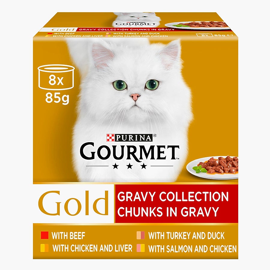 Gourmet Gold Wet Cat Food in Gravy Mixed Multipack 8 Tins