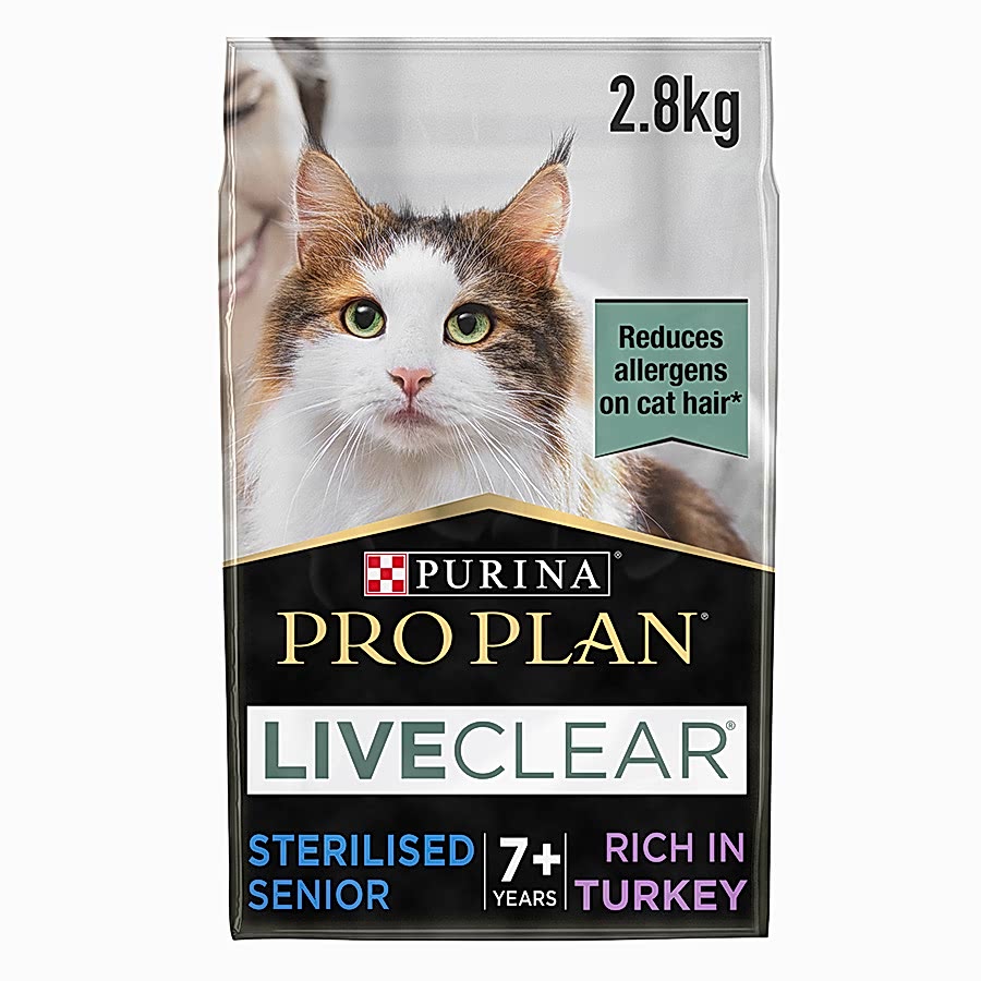 Pro Plan LiveClear Allergen Reducing Sterilised Senior Dry Cat Food Turkey