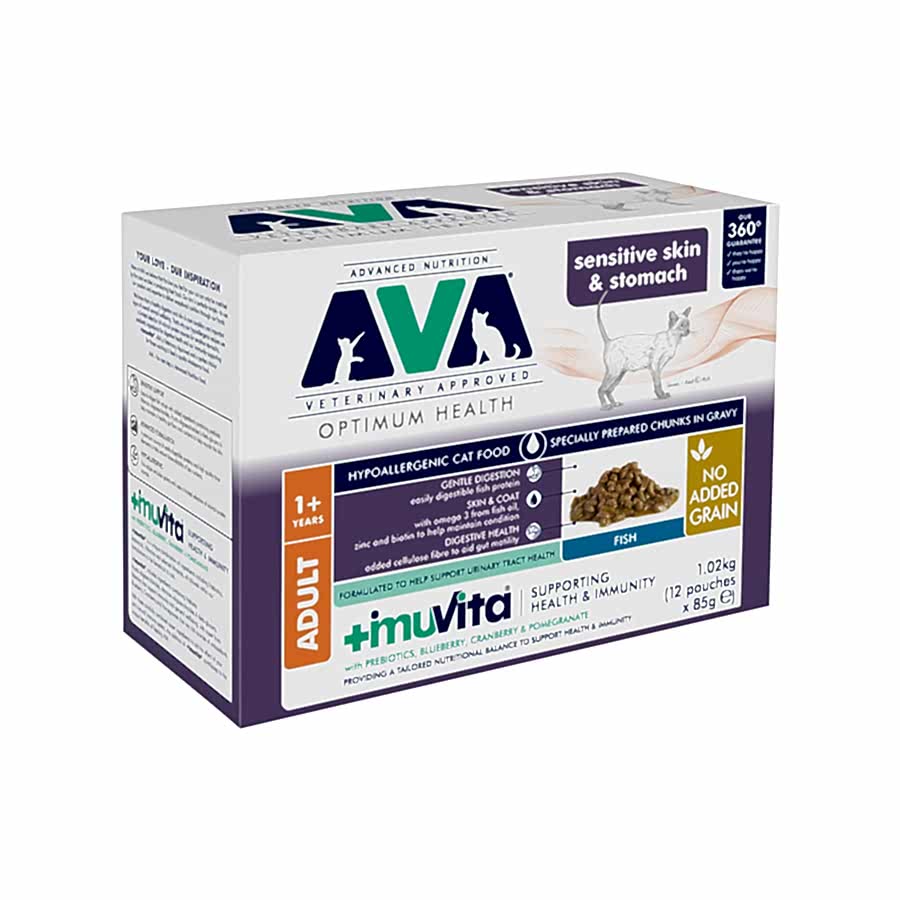 AVA Optimum Health Sensitive Wet Adult Cat Food Fish