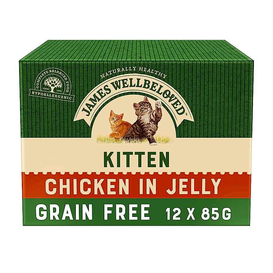 James Wellbeloved Grain Free Kitten Wet Cat Food Chicken Jelly