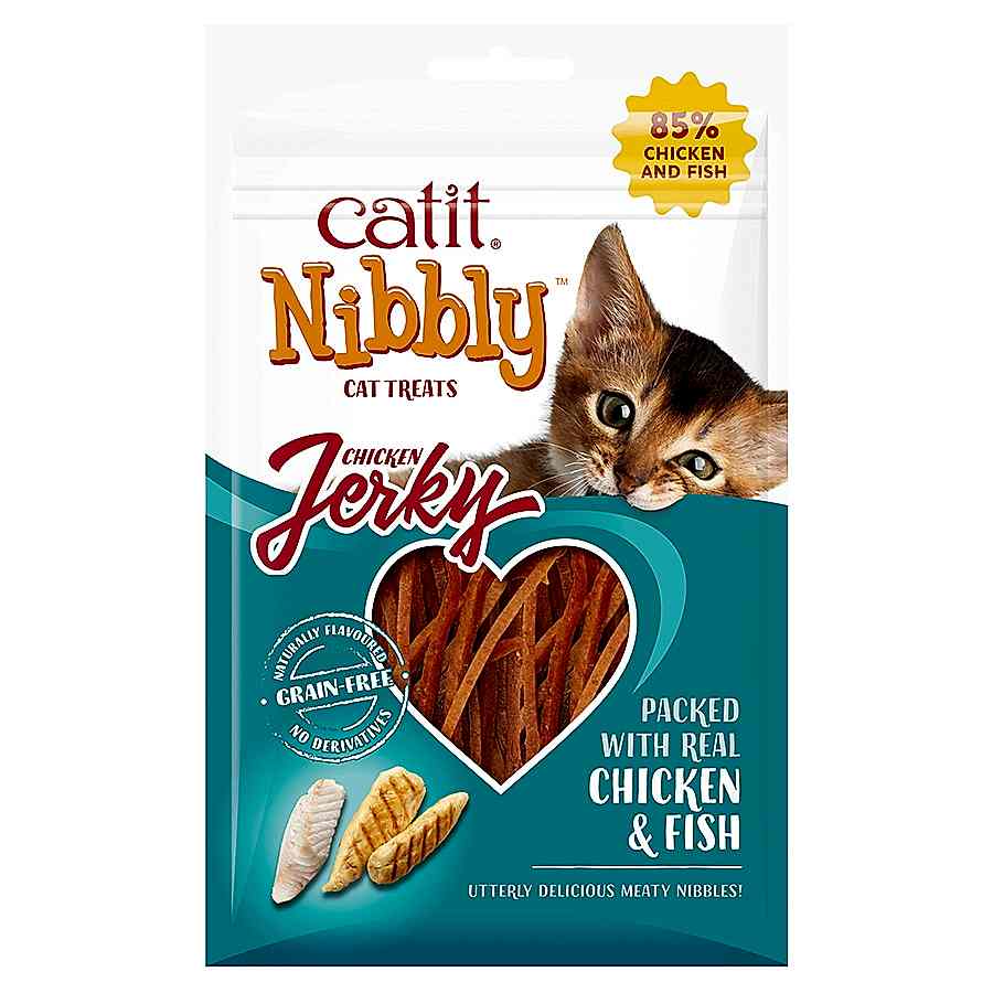 Catit Nibbly Jerky Cat Treats Chicken & Fish