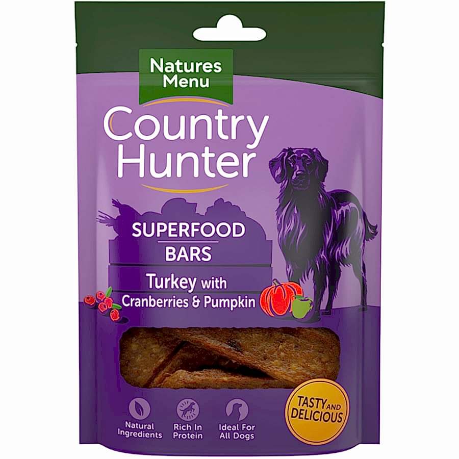 Natures Menu Country Hunter Dog Treat Bar Turkey Cranberry Pumpkin