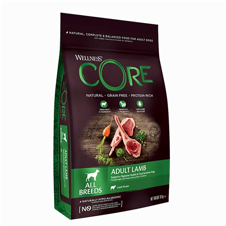 Wellness Core Grain Free All Breeds Adult Dry Dog Food Lamb