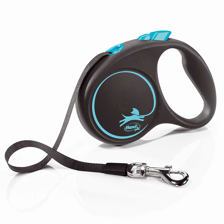 Flexi Black Design Extending Dog Lead 5m Black/Blue