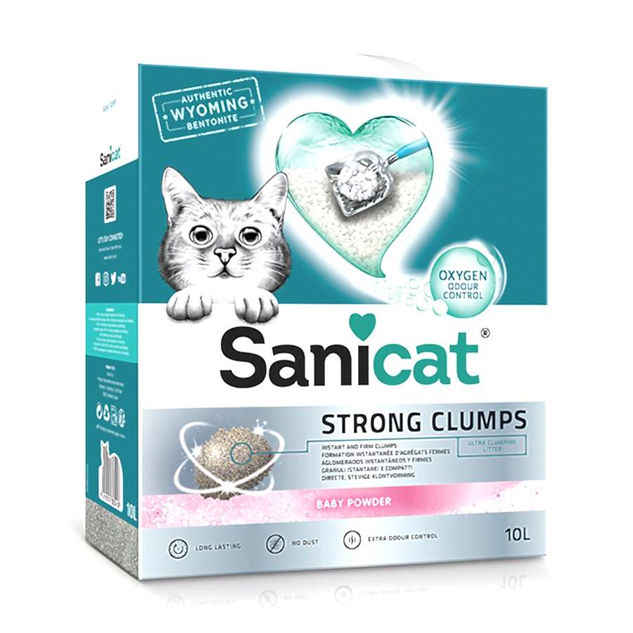 Sanicat Strong Clumps Clumping Cat Litter Baby Powder Scent