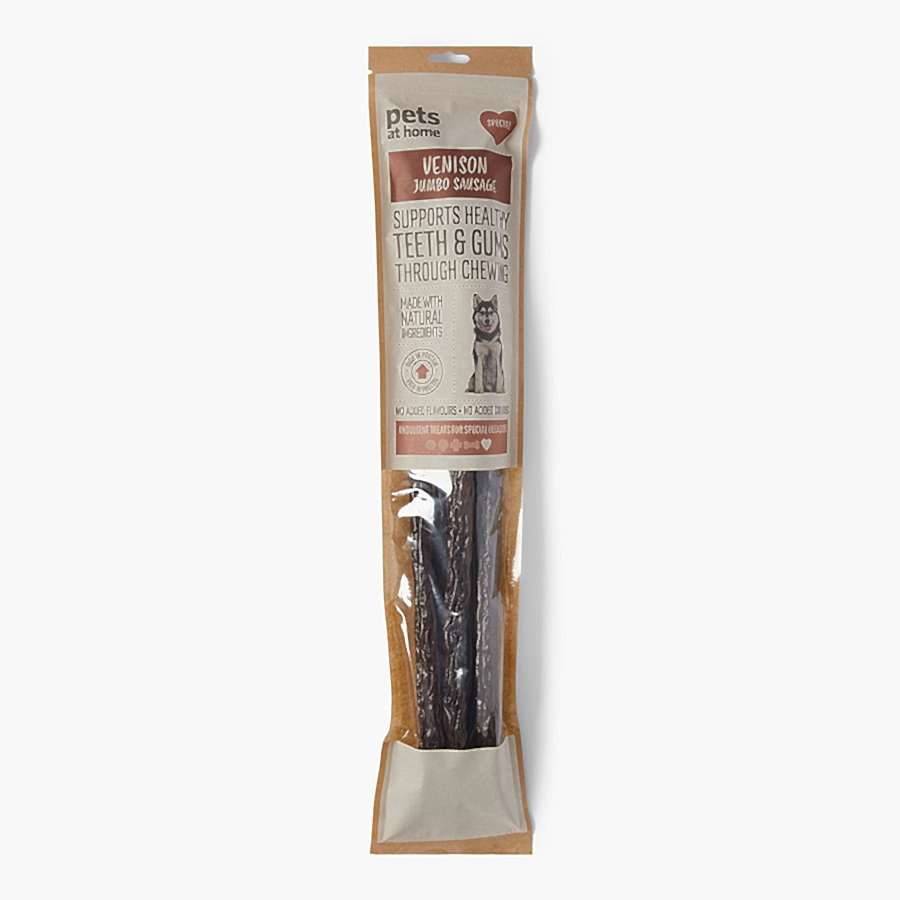 Pets at Home Jumbo Dog Treats Venison Sausage