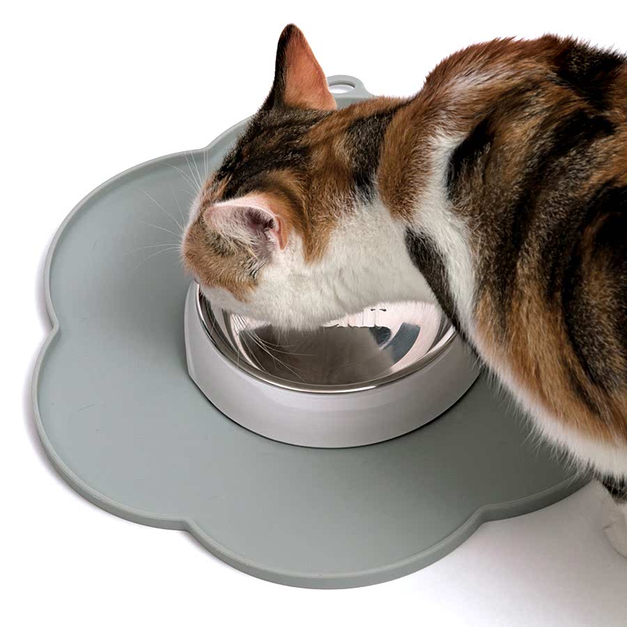 Catit Water Drinking Fountain Flower Cat Placemat Grey