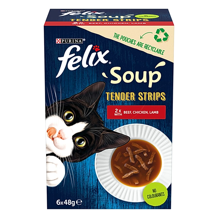 Felix Soup Tender Strips Adult Wet Cat Food Farm Selection