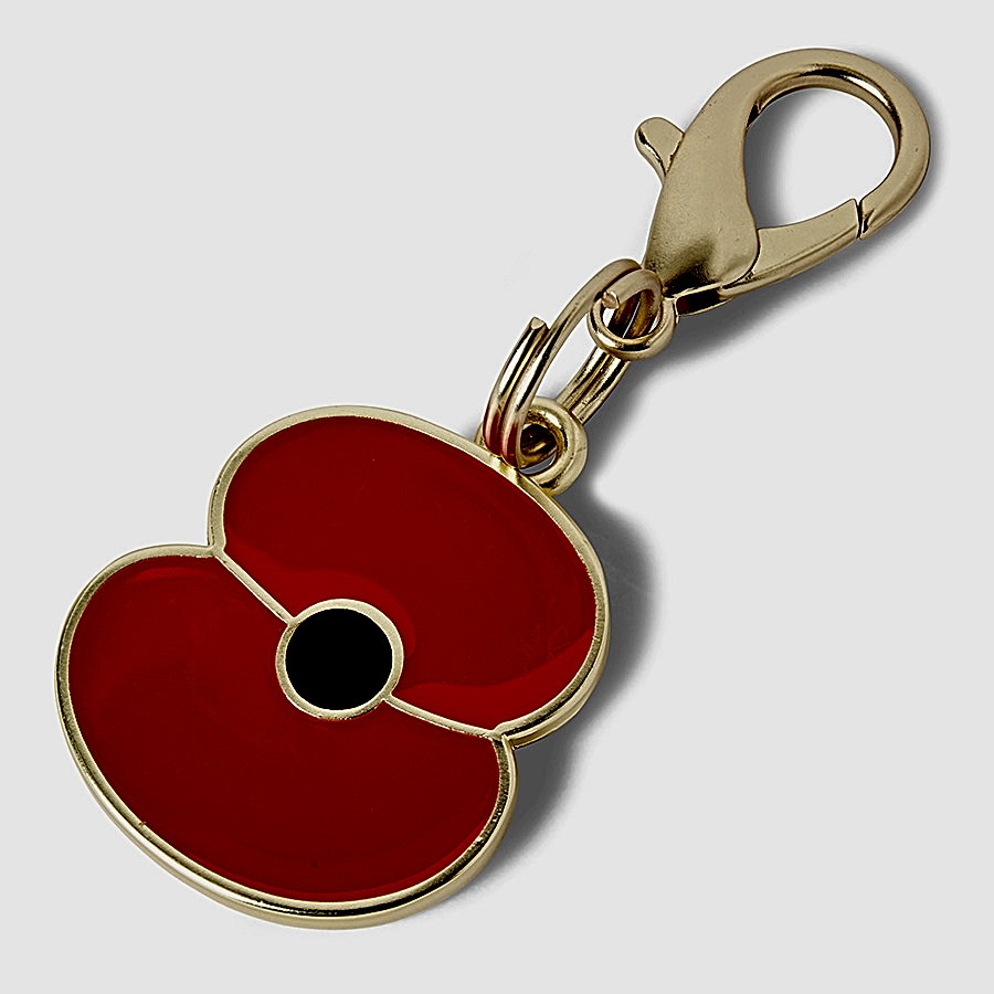 Royal British Legion Poppy Dog Charm Red