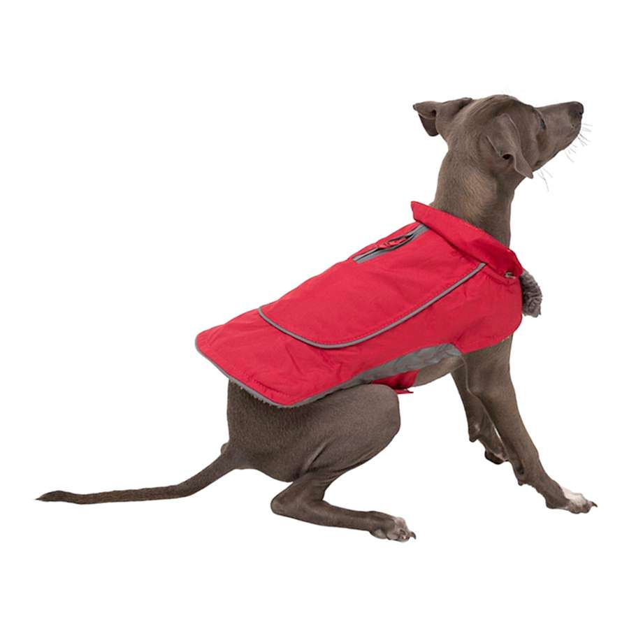 Pets at Home Ripstop Reflective Dog Coat Red