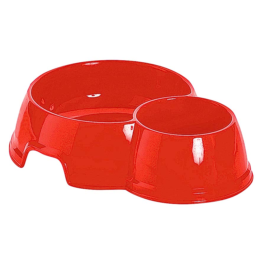 Pets at Home Twin Pet Bowl Red